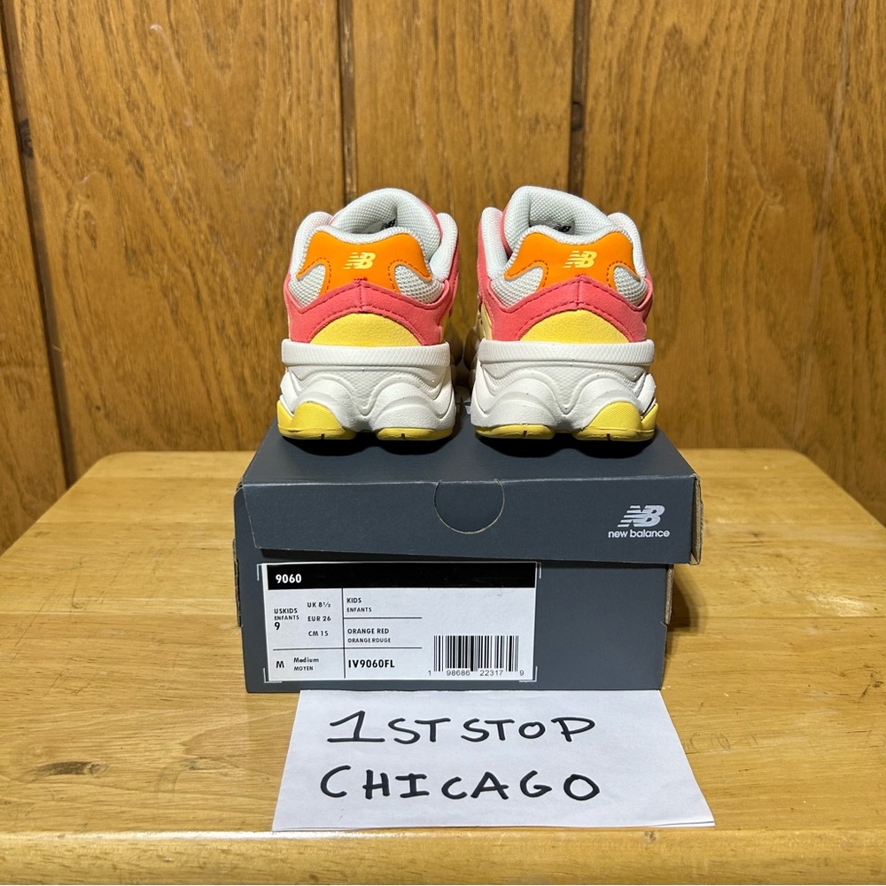 New Balance 9060 Fluorescent Orange Red TD IV9060FL Toddler Size 9C Sneakers NEW - Picture 4 of 8